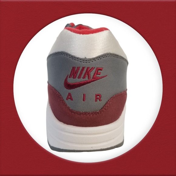 RETRO NIKE AIR MAX 1 ANNIVERSARY RED SZ 13 WHITE GRAY OG 2017 2018 AH8145-100 - Picture 12 of 15